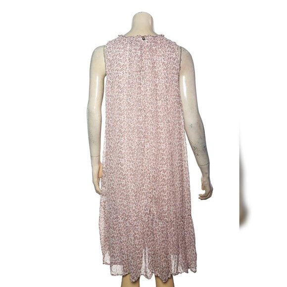 Anthropologie Natalie Flounced Tunic Dress L 10 Women Casual Mini Print NW 41635 - Picture 4 of 4